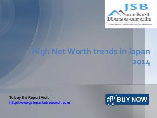 High Net Worth trends in Japan
2014
To buy this ReportVisit
http://www.jsbmarketresearch.com
 