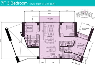 7F 3 Bedroom (125 sq.m | 1,347 sq.ft)
 