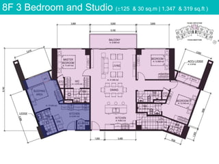 8F 3 Bedroom and Studio (125 & 30 sq.m | 1,347 & 319 sq.ft )
 