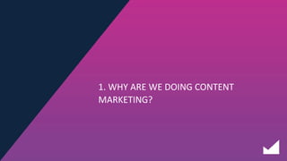 1. WHY ARE WE DOING CONTENT
MARKETING?
 