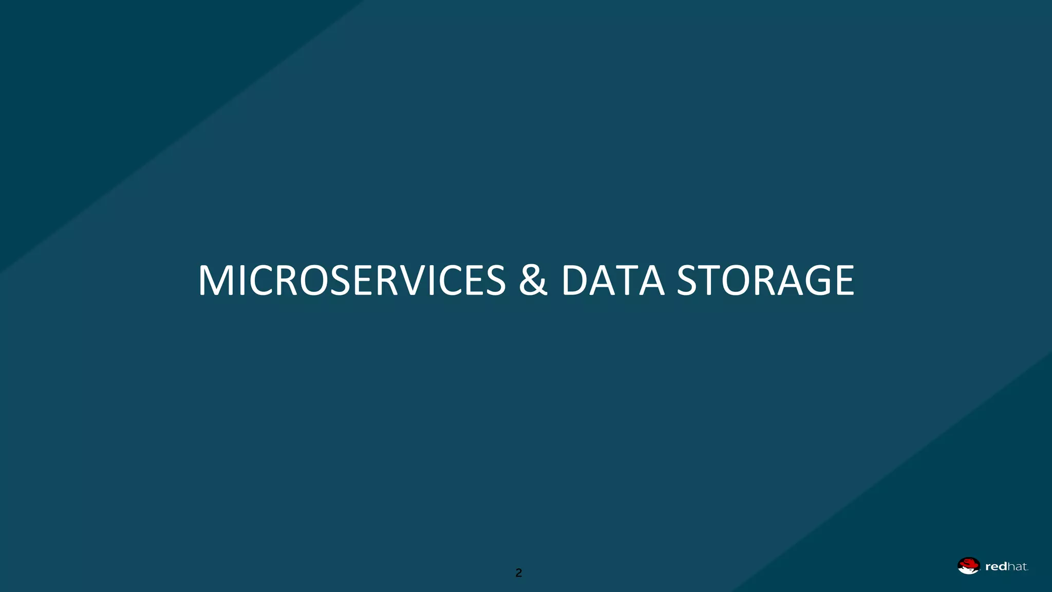 MICROSERVICES & DATA STORAGE
2