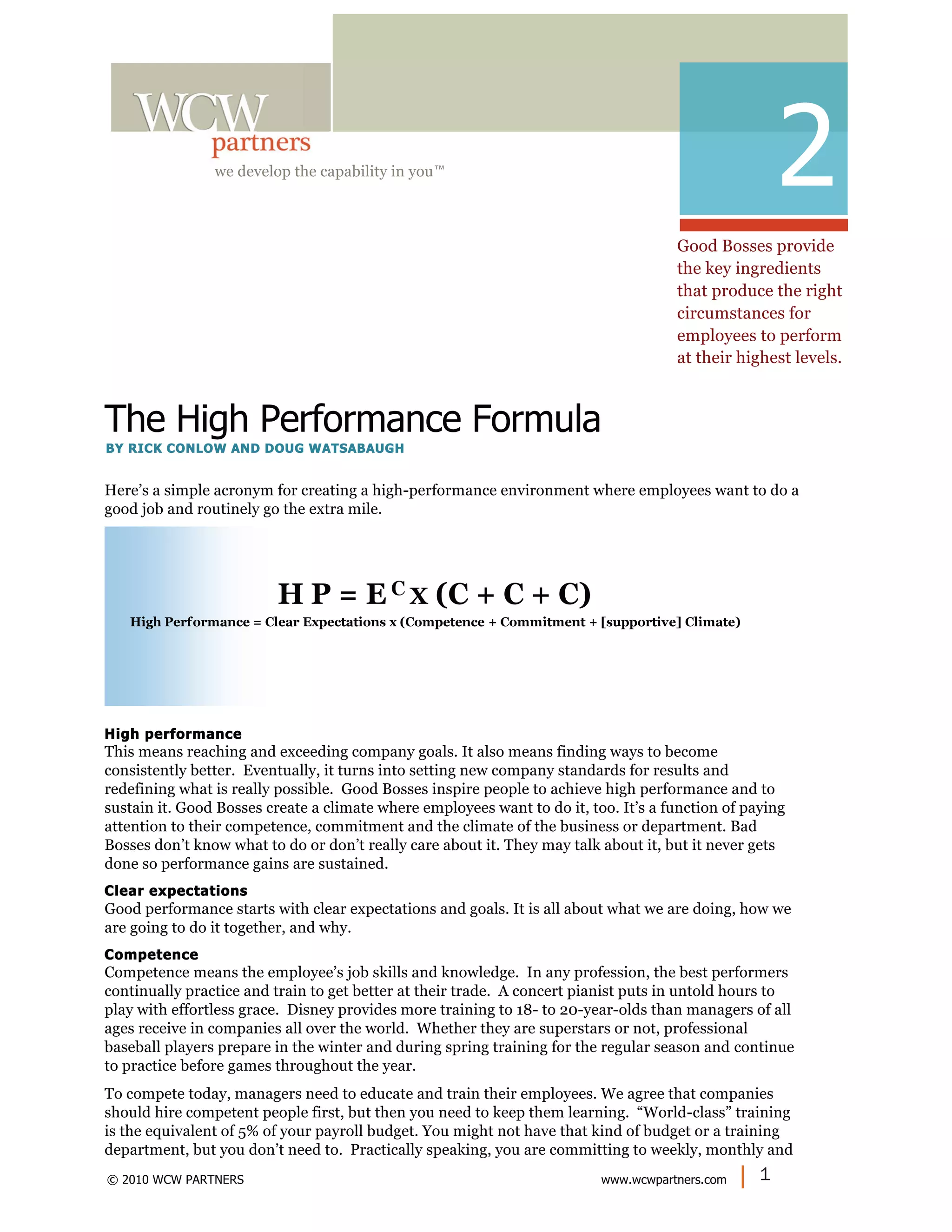 High Performance Formula | PDF
