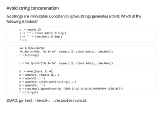 Go - techniques for writing high performance Go applications | PDF