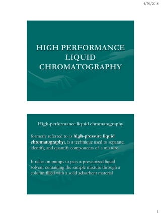 High performance liquid chromatography | PDF