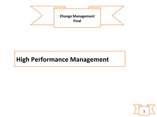 Change Management
Final

High Performance Management

1

 