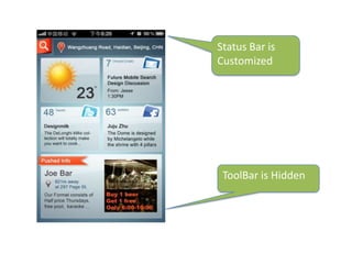 Status Bar is
Customized




 ToolBar is Hidden
 