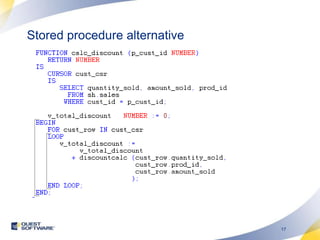 Stored procedure alternative 