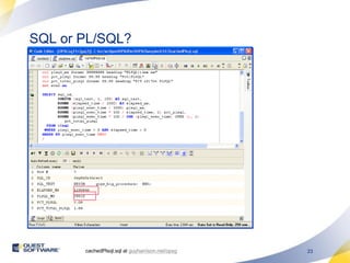 SQL or PL/SQL?cachedPlsql.sql at guyharrison.net/opsg