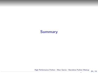 High Performance Python - Marc Garcia | PDF