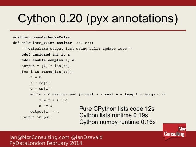 The High Performance Python Landscape by Ian Ozsvald