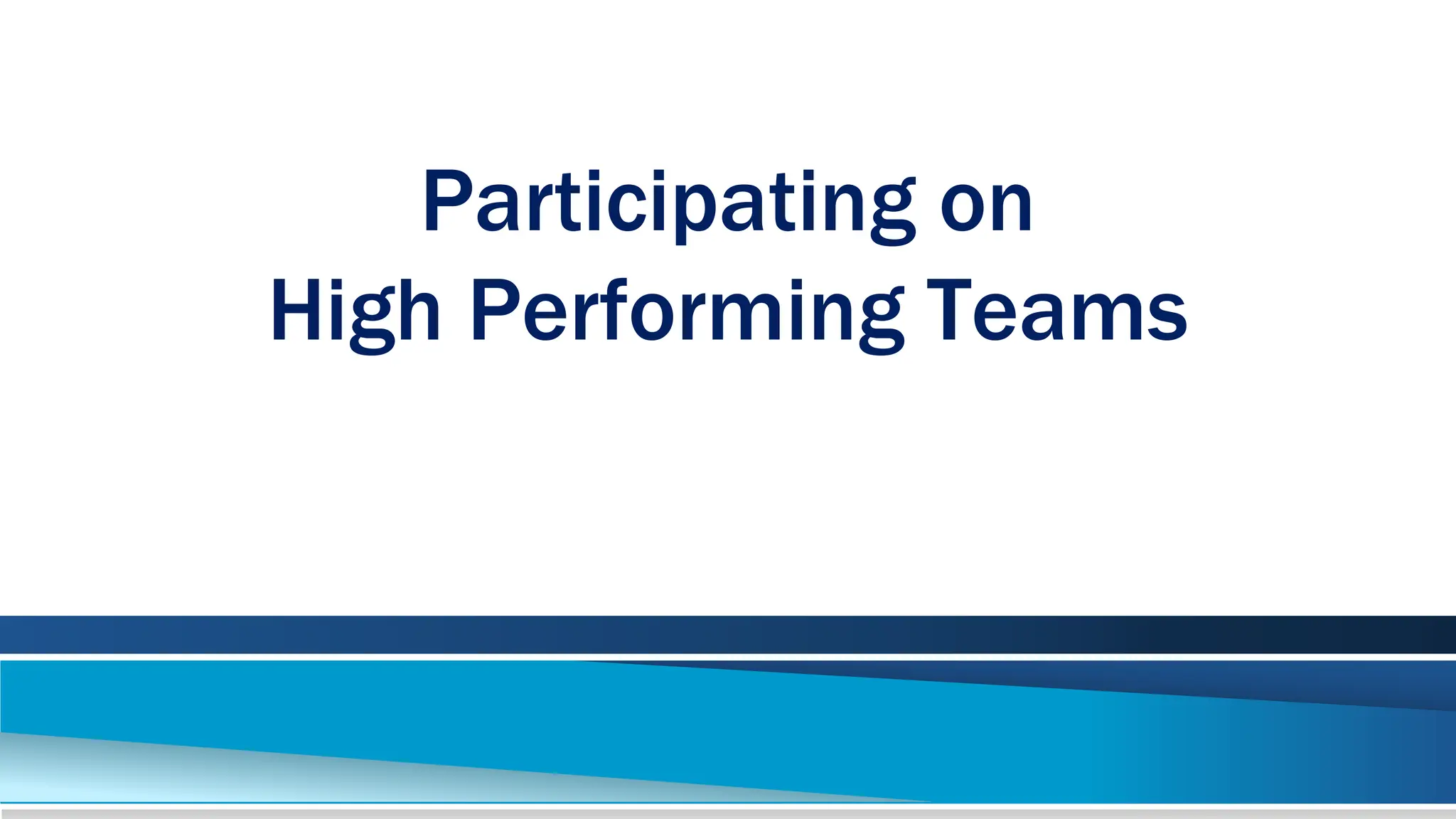 High Performance Teams.ppt
