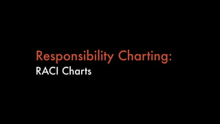 Responsibility Charting:
RACI Charts
 