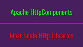 Apache HttpComponents
Most Scala Http Libraries
 