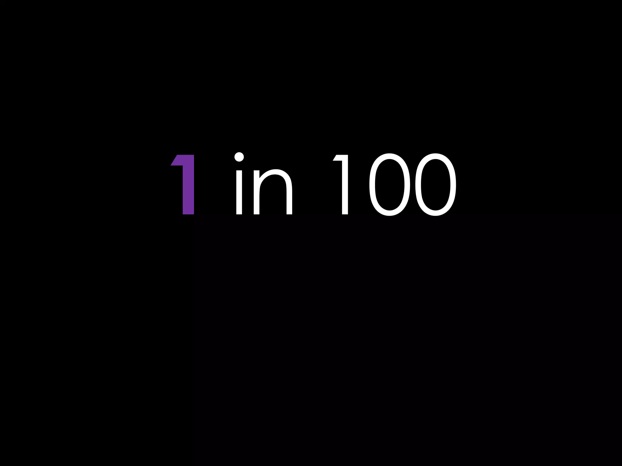 Something to feel good about…1in 100