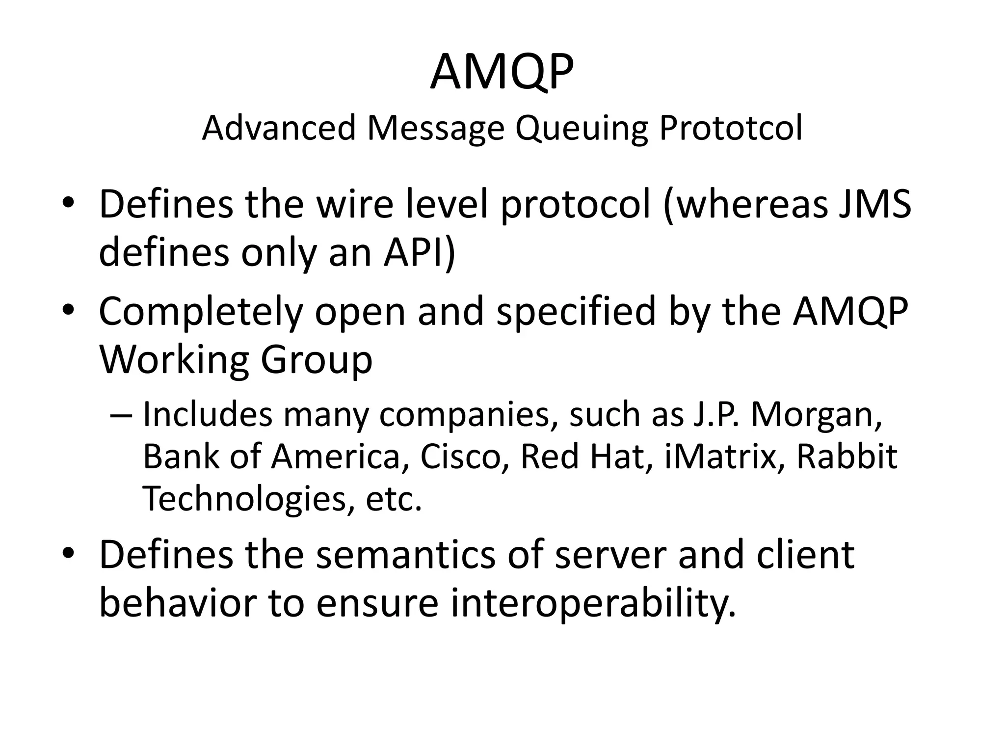        AMQP Features