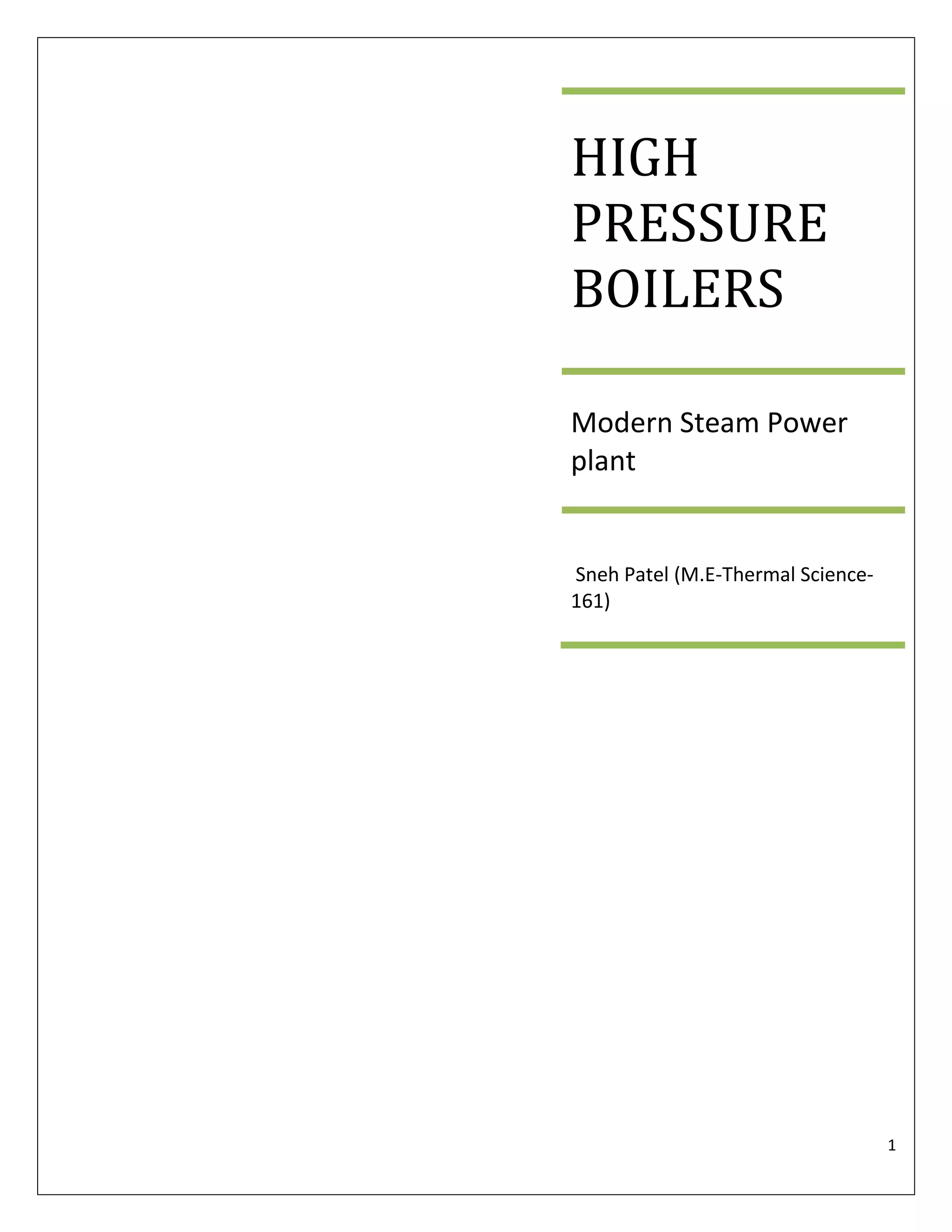 High pressure boilers (1) | PDF