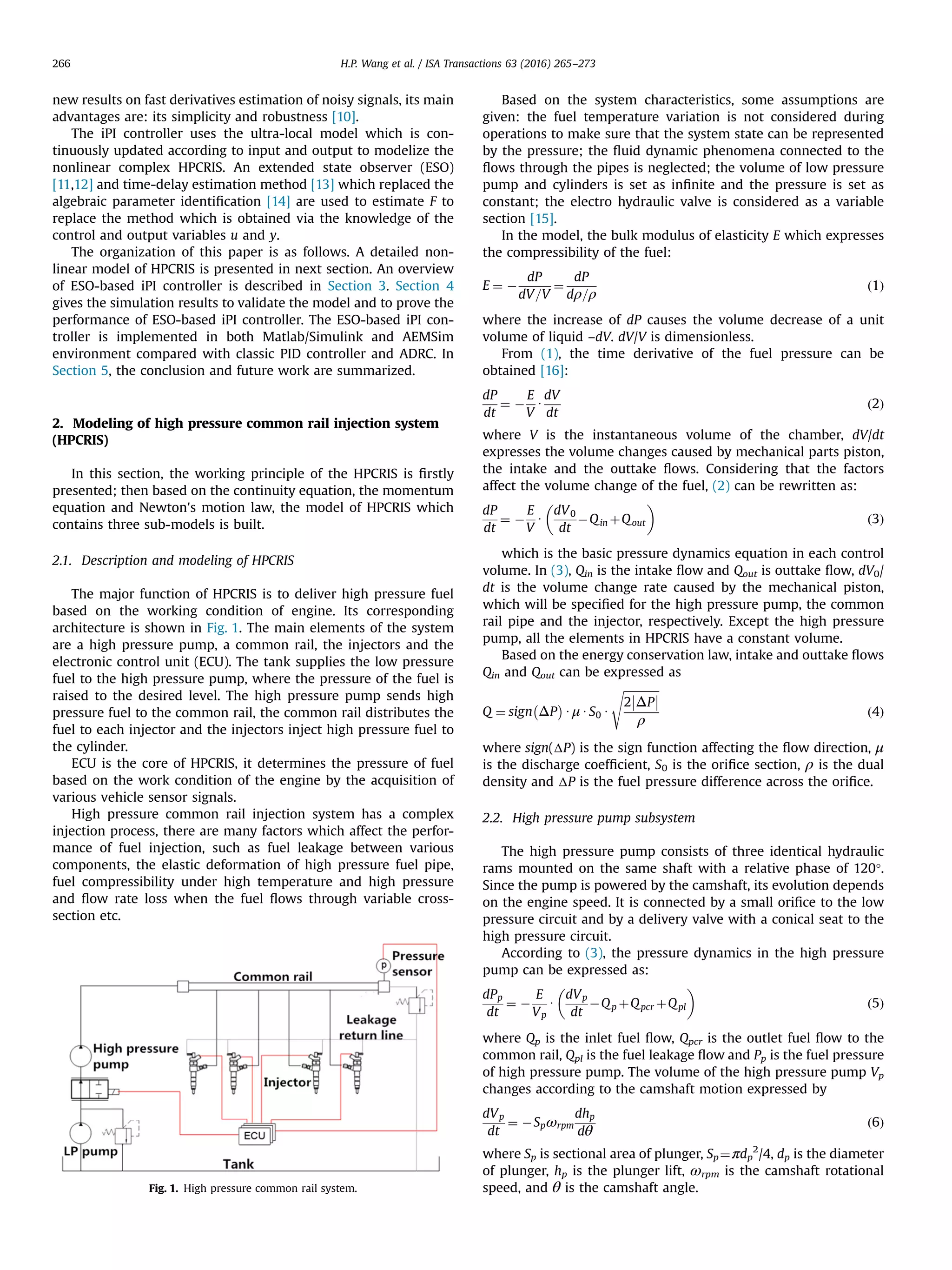 High pressure common rail injection system modeling and control | PDF