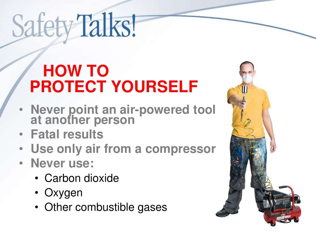High pressure danger with compressed air