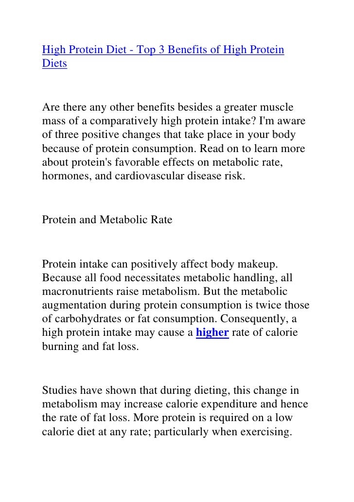 High protein diet top 3 benefits of high protein diets