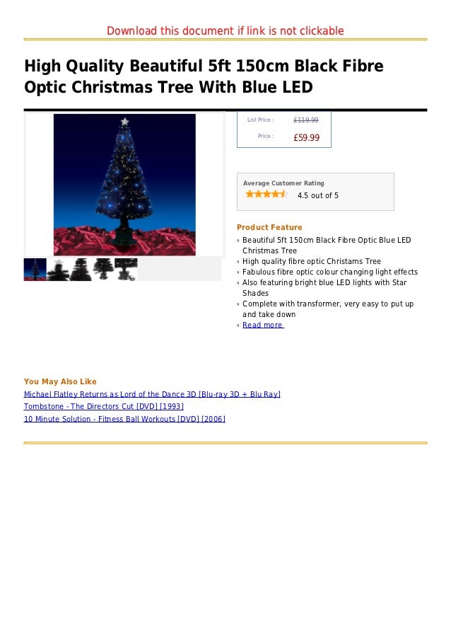 High Quality Beautiful 5ft 150cm Black Fibre Optic Christmas Tree Wit