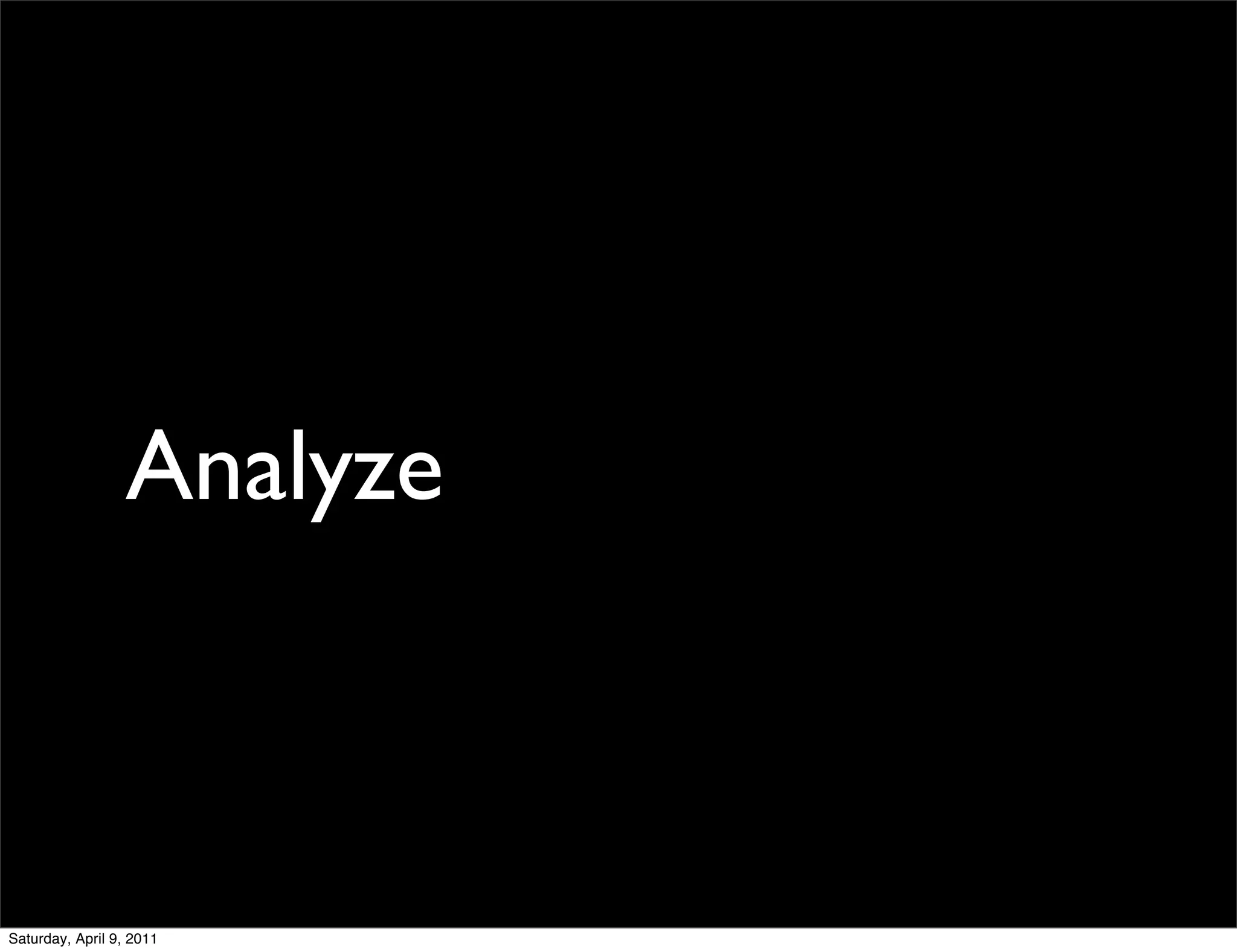 Analyze



Saturday, April 9, 2011
 