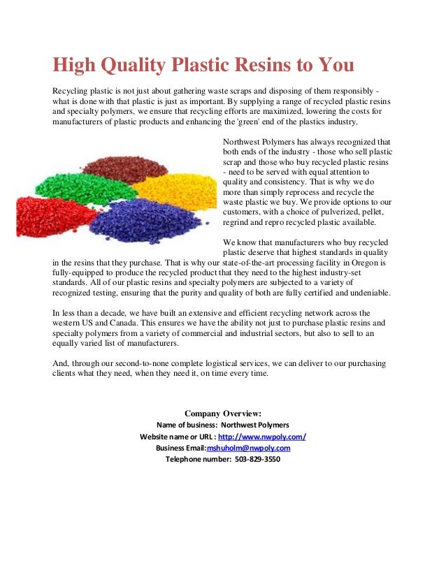 High quality plastic resins to you