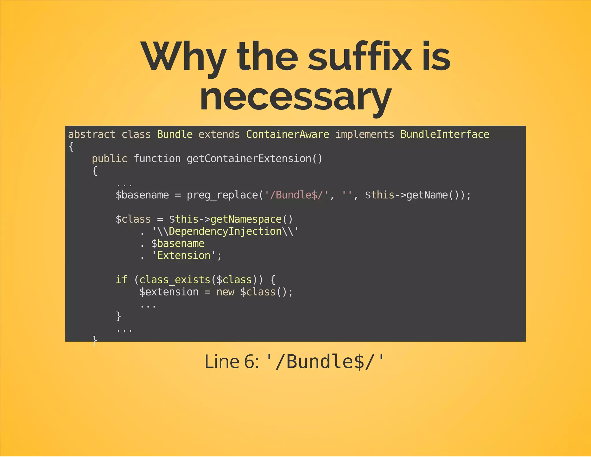I thought a bundle is just a class that
implements BundleInterface...
 
