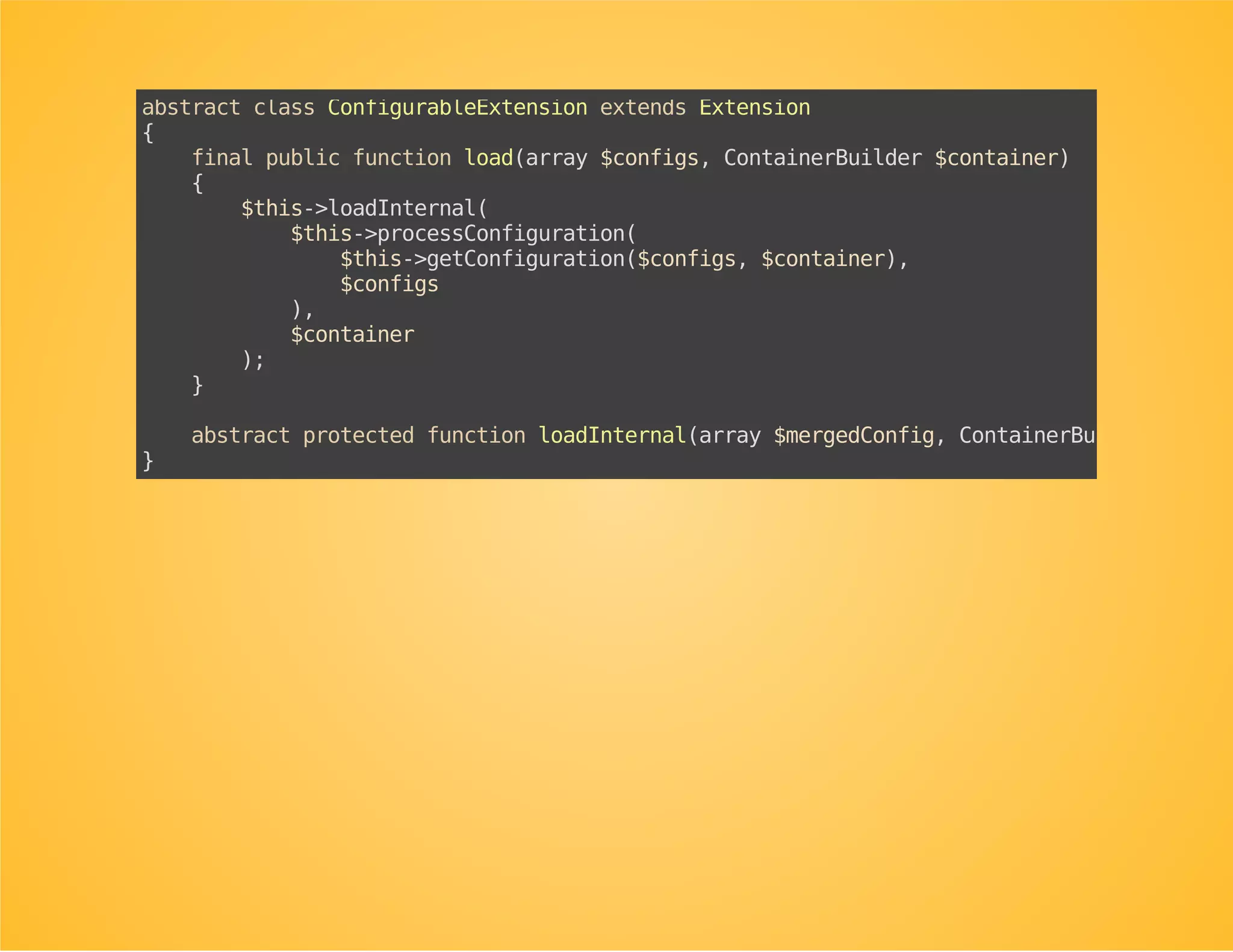 Some last improvement
Extend from ConfigurableExtension.
 