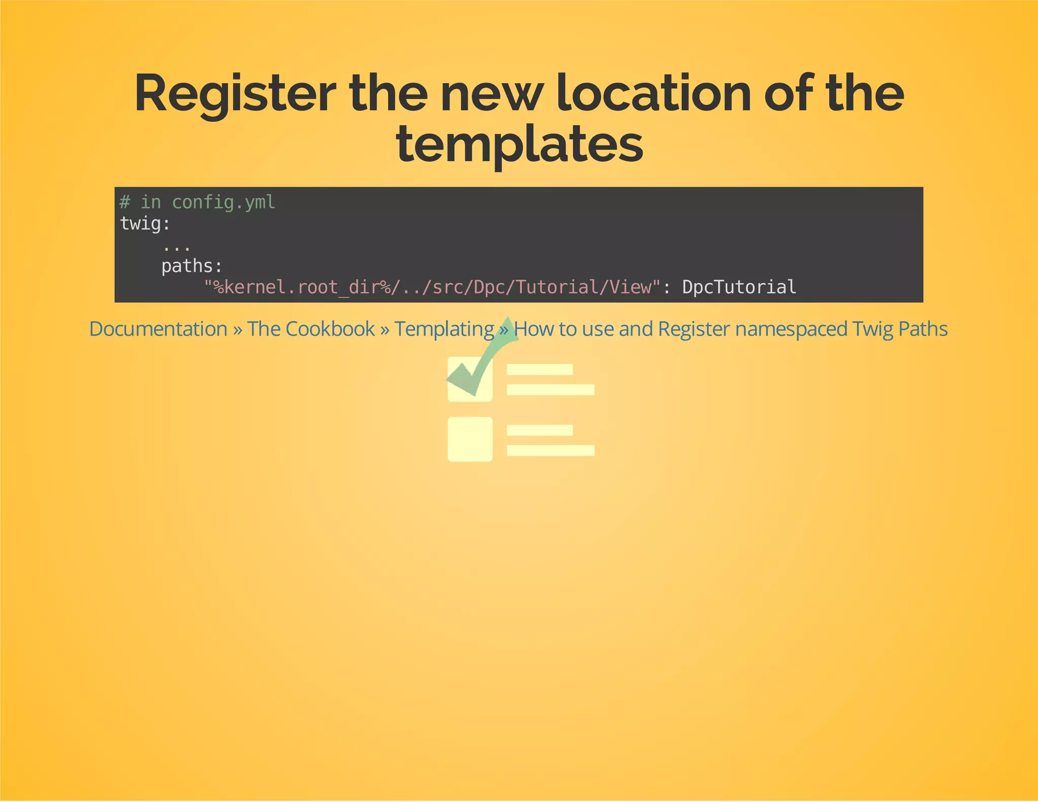 Change the template reference
$this->templating->render(
'@DpcTutorial/Post/show.html.twig',
array('post'=>$post)
)
 