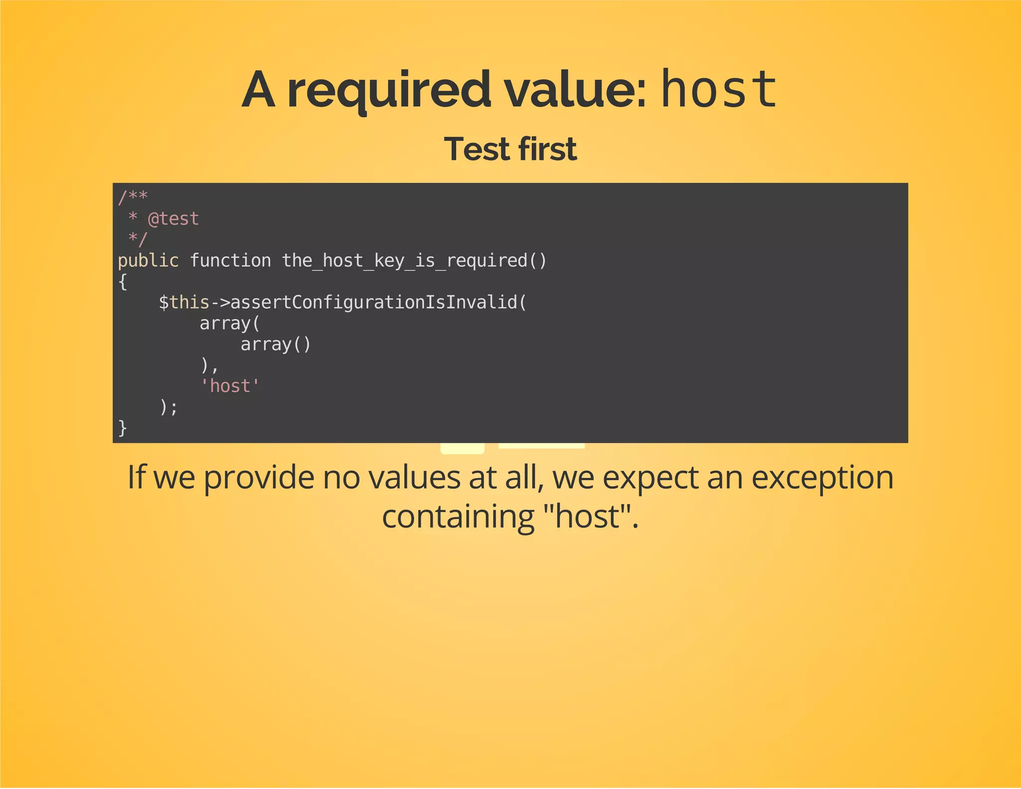 Desired structure in config.yml
dpc_tutorial:
#hostshouldbearequiredkey
host:localhost
 