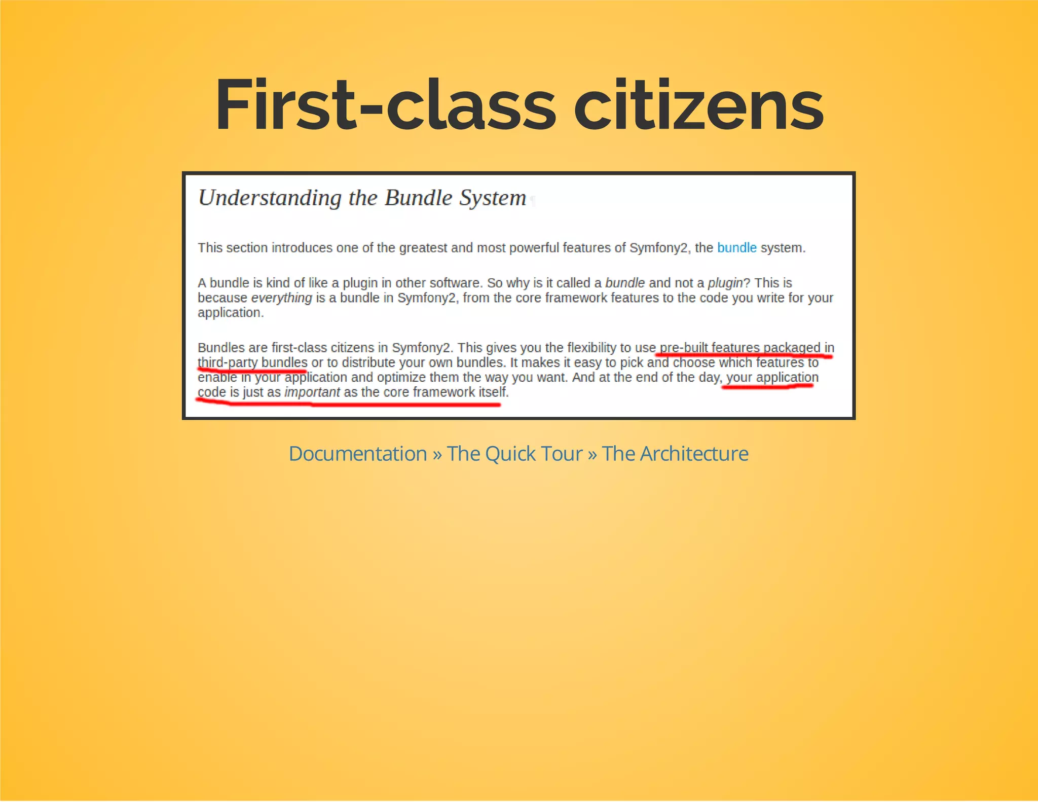 The official
view on
bundles
 