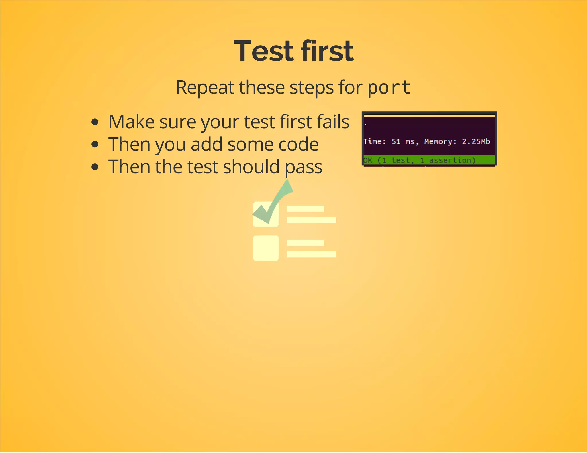 Run the tests
 