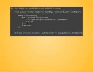 Some last improvement
Extend from ConfigurableExtension.
 