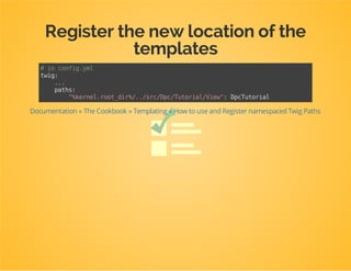 Change the template reference
$this->templating->render(
'@DpcTutorial/Post/show.html.twig',
array('post'=>$post)
)
 
