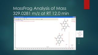 MassFrag Analysis of Mass
329.0281 m/z at RT 12.0 min
 