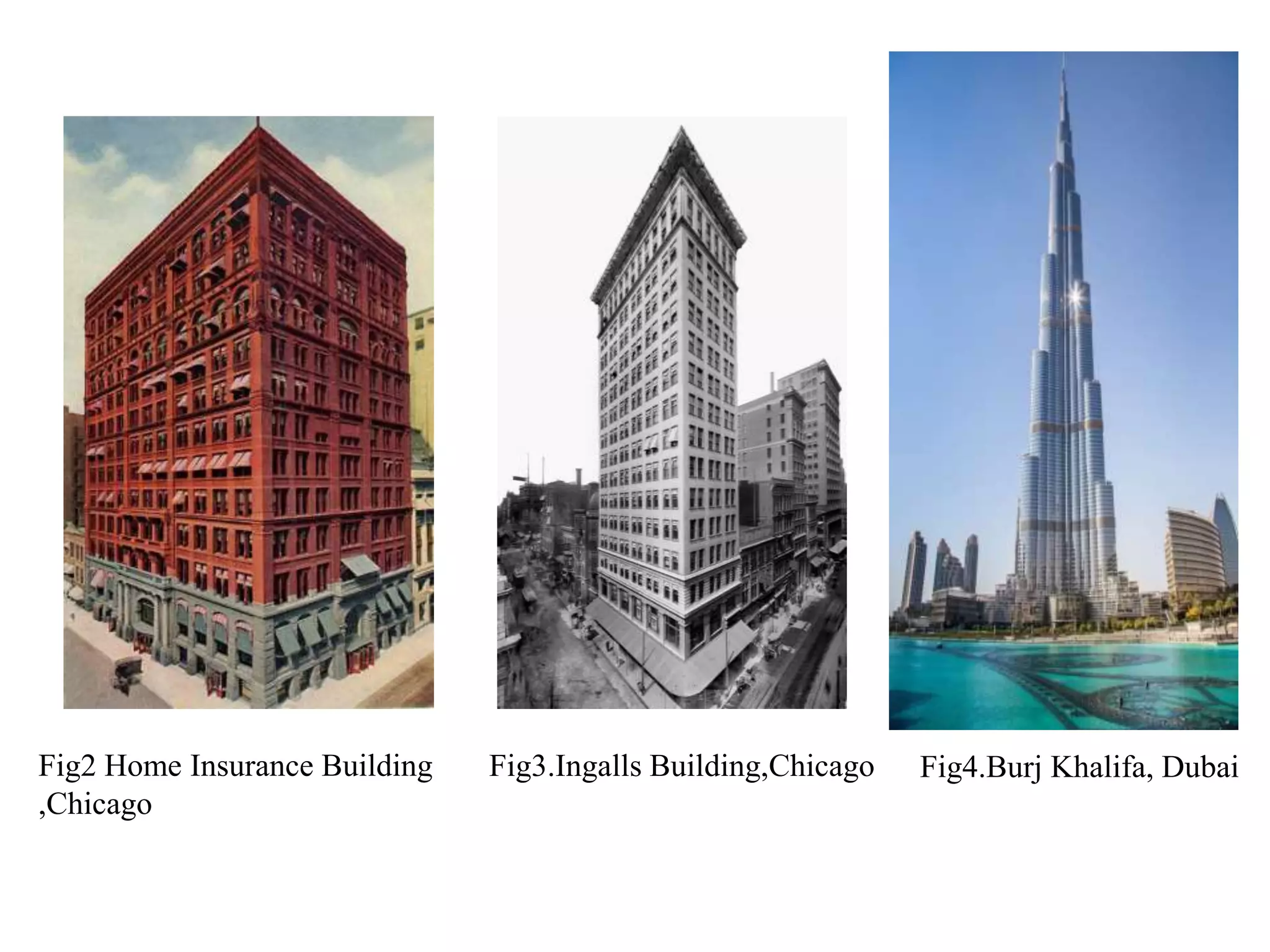 Fig2 Home Insurance Building
,Chicago
Fig3.Ingalls Building,Chicago Fig4.Burj Khalifa, Dubai
 