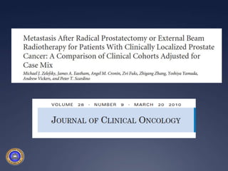 Linfadenectomia AdequadaDeve ser feita sempre no alto riscoLinfadectomia mais ampla: Vantagem em estadiar: ↑ nº linfonodosBenefício terapêutico:N0: ressecção de micrometástases não detectadas na patologiaLinfonodo único com doença mínima: ↑ sobrevida sem tratamento adjuvanteLinfonodos múltiplos: HT adjuvante precoceJ. Surg. Oncol. 2009;99:215–224.