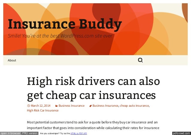 High Risk Auto Insurance >> High Risk Car Insurance High Risk Auto Insurance >> High Risk Car Insurance