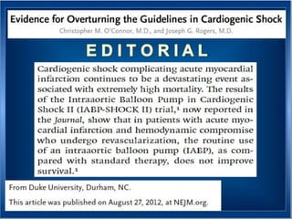 UPDATE OF HIGH RISK PCI . . . IMPELLA vs IABP : INCLUDES  THE SHOCK II TRIAL