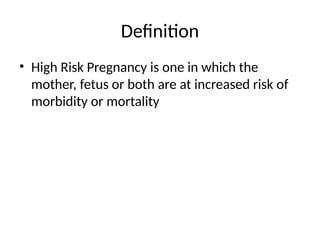 Explain High Risk High_Risk_Pregnancy_Presentation.pptx by Amit kumar | PPTX