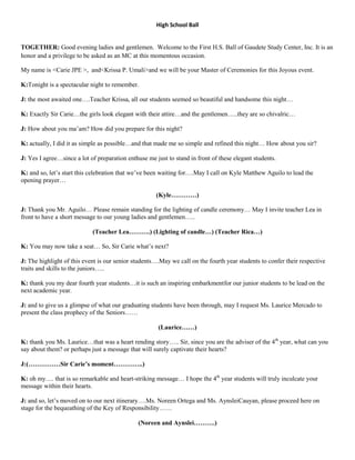 Master Of Ceremony Script For Prom