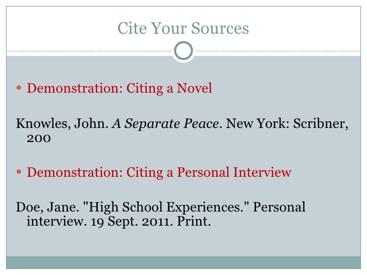 citing sources high school life project how to mla cite an interview