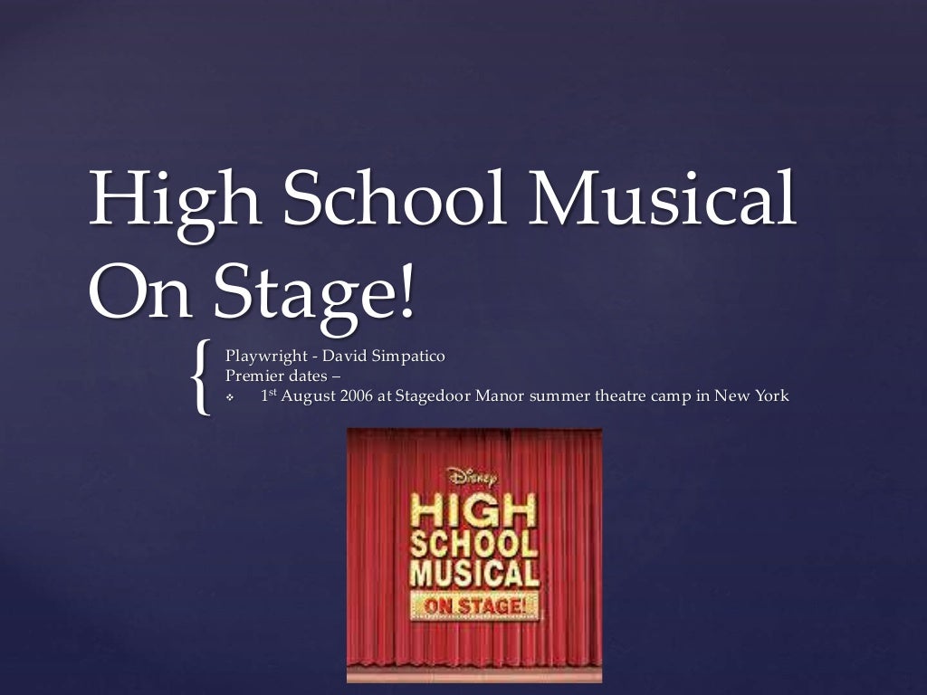 High school musical on stage!