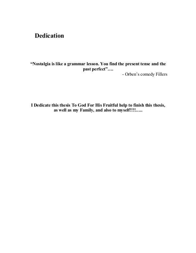 dedication thesis sample