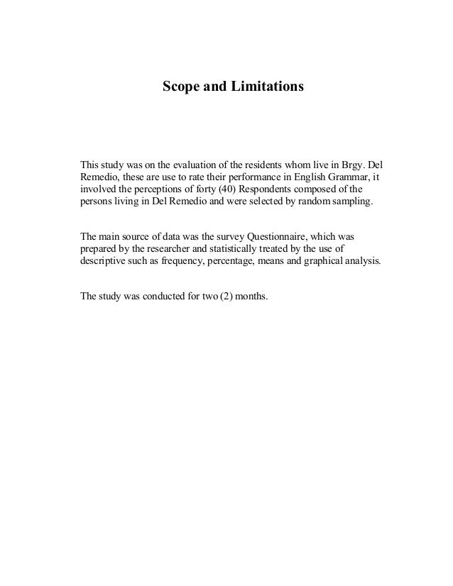 Writing scope and limitations for a research paper
