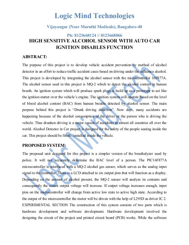 alcohol detection system in cars ppt Alcohol detector.