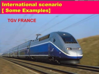 International scenario
[ Some Examples]
21
TGV FRANCE
 