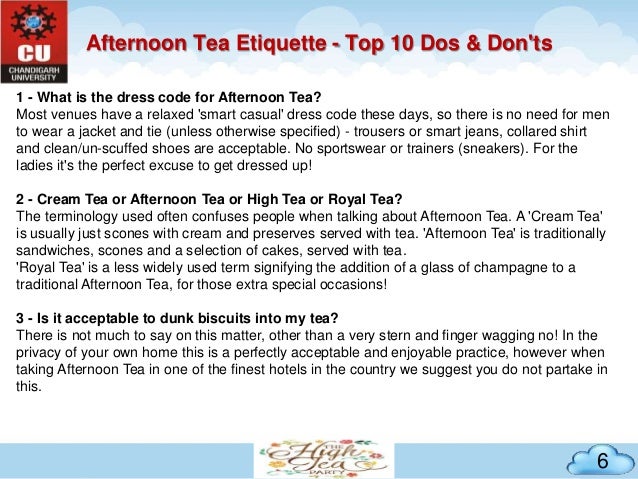 Tea party dress code etiquette