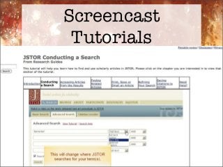 Screencast
Tutorials
 