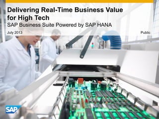Delivering Real-Time Business Value
for High Tech
SAP Business Suite Powered by SAP HANA
July 2013 Public
 